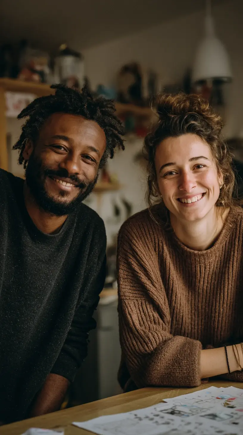 Un jeune couple de locataires prépare joyeusement son projet à la maison, sans mettre de bien en garantie